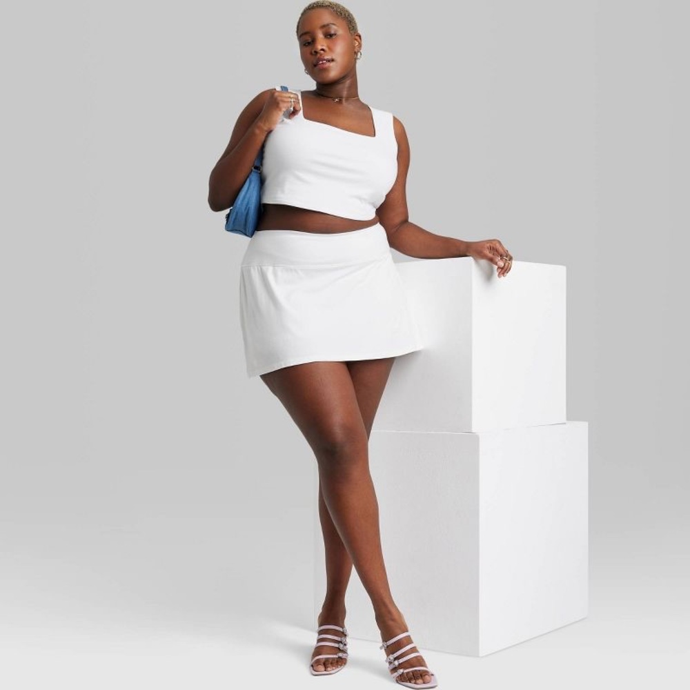 Wild Fable Square Neck Tiny Tank Top Leisure Mini Skort Target White